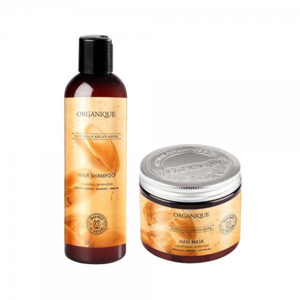 Zestaw do włosów suchych szampon + maska Naturals Argan Shine